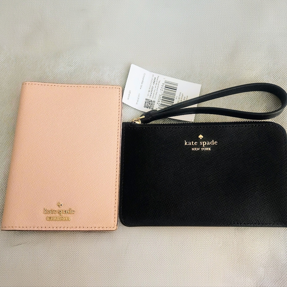 Kate Spade Bundle - Leather Wristlet and Leather Passport Holder